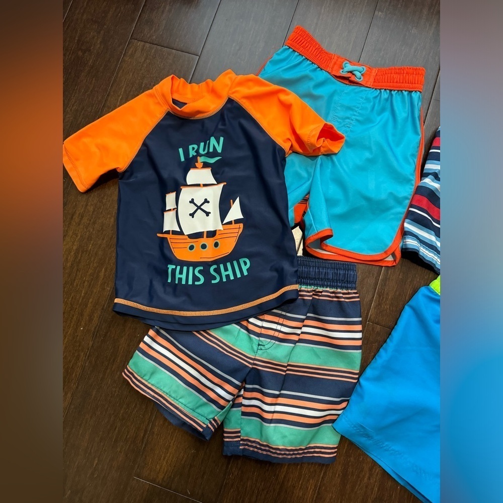 Toddler Swim Suits with Rash Guards - Picture 2 of 8